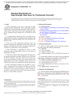 ASTM A722/A722M-18 ASTM A722/A722M-18 - Standard Specification for High-Strength Steel Bars for Prestressed Concrete - Page 1 preview