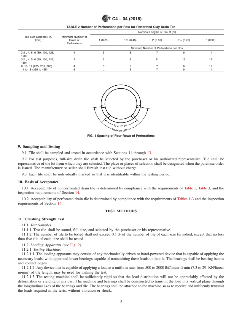 REDLINE ASTM C4-04(2018) - Standard Specification for  Clay Drain Tile and Perforated Clay Drain Tile