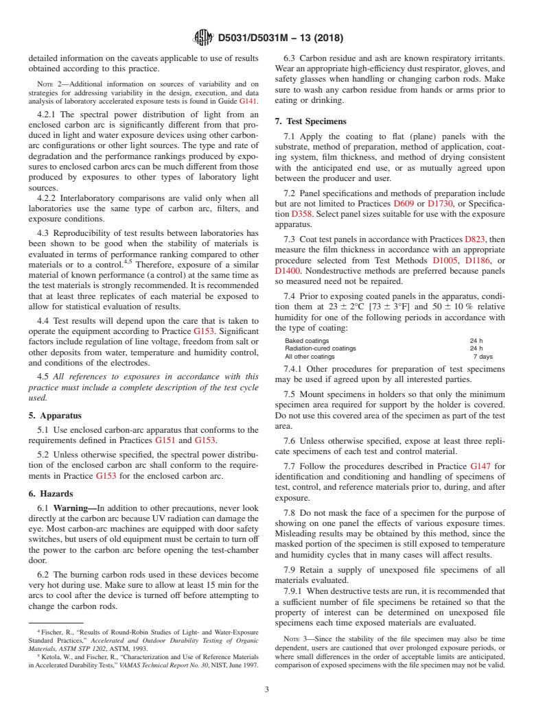 ASTM D5031/D5031M-13(2018) - Standard Practice for Enclosed Carbon-Arc Exposure Tests of Paint and Related Coatings