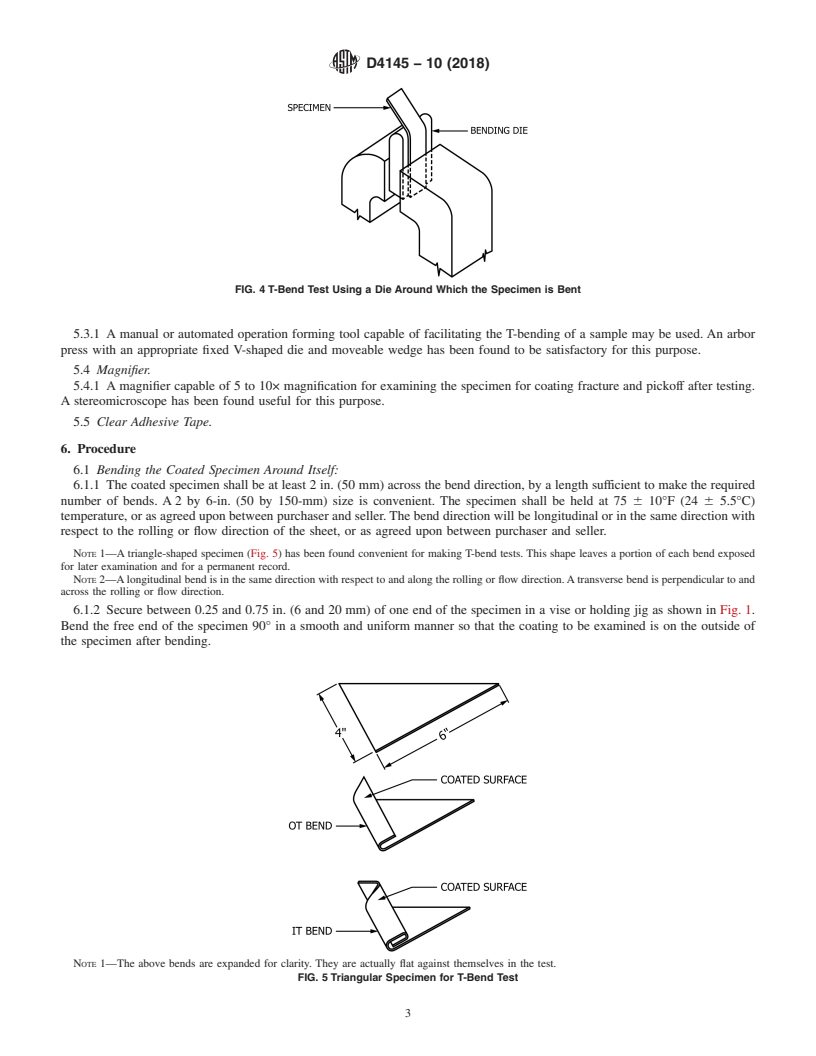 REDLINE ASTM D4145-10(2018) - Standard Test Method for Coating Flexibility of Prepainted Sheet