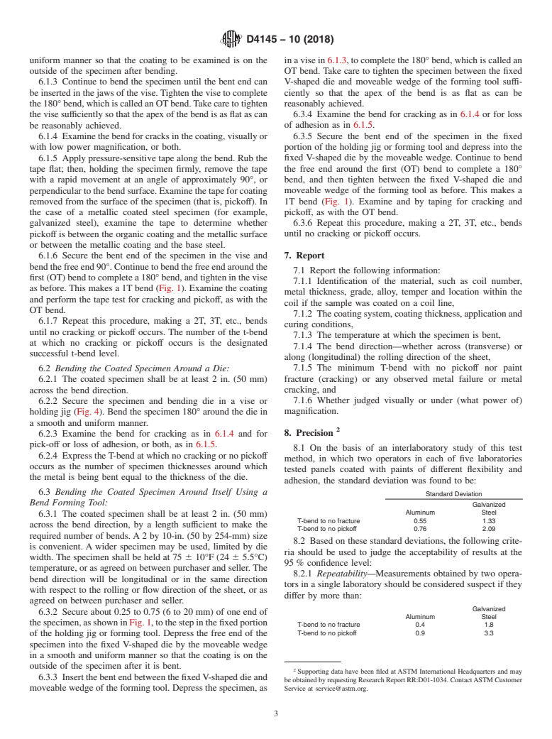 ASTM D4145-10(2018) - Standard Test Method for Coating Flexibility of Prepainted Sheet