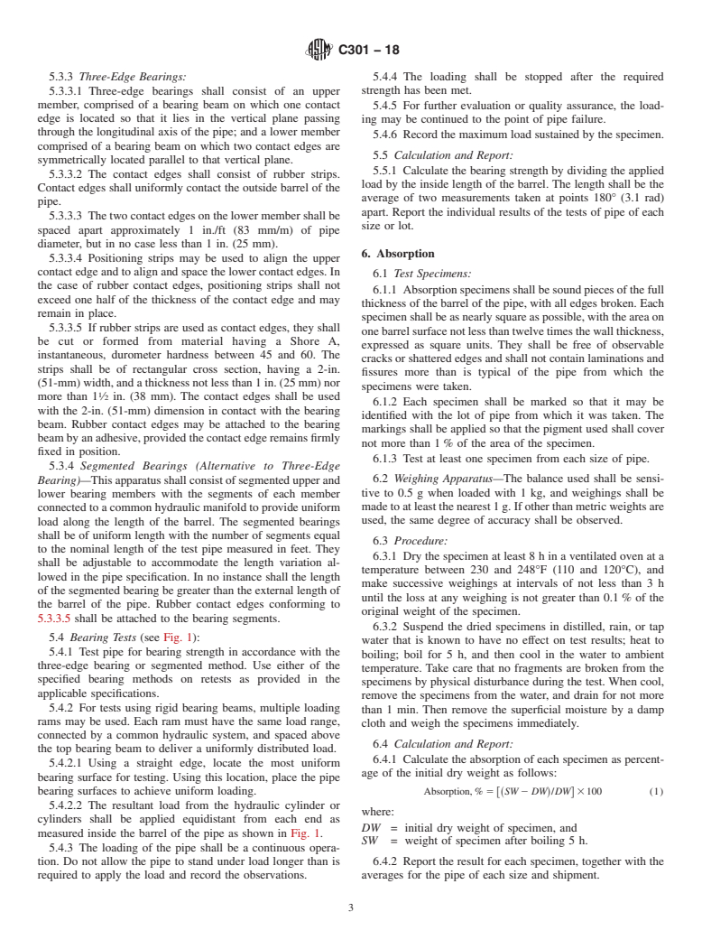 ASTM C301-18 - Standard Test Methods for  Vitrified Clay Pipe