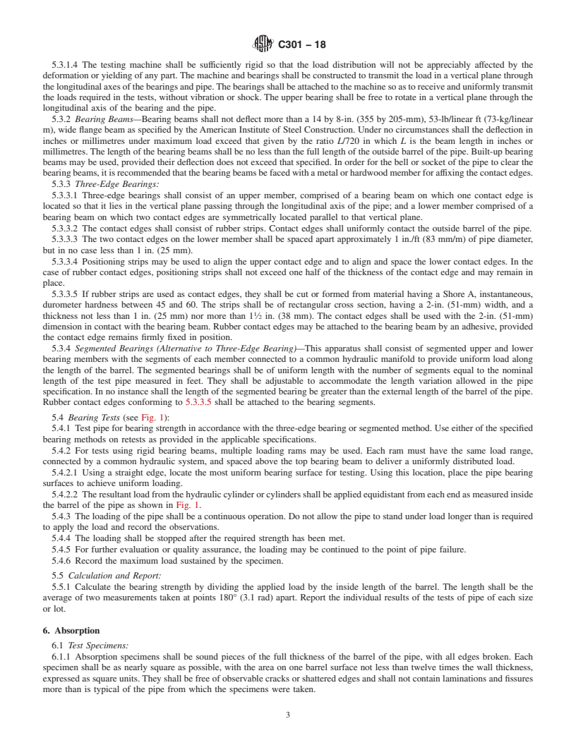 REDLINE ASTM C301-18 - Standard Test Methods for  Vitrified Clay Pipe