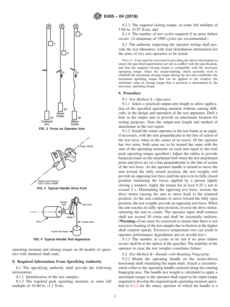 ASTM E405-04(2018) - Standard Test Methods for Wear Testing Rotary Operators for Windows