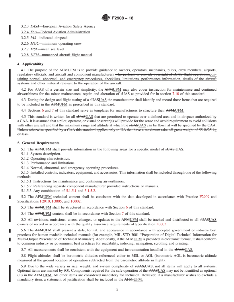 REDLINE ASTM F2908-18 - Standard Specification for Unmanned Aircraft Flight Manual (UFM) for an Unmanned Aircraft  System (UAS)