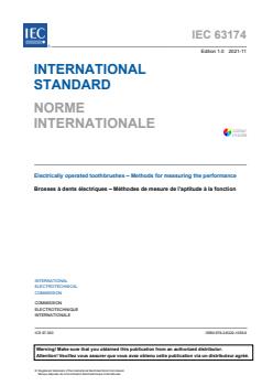 IEC 63174:2021 - Electrically operated toothbrushes - Methods for measuring the performance - Page 3 preview