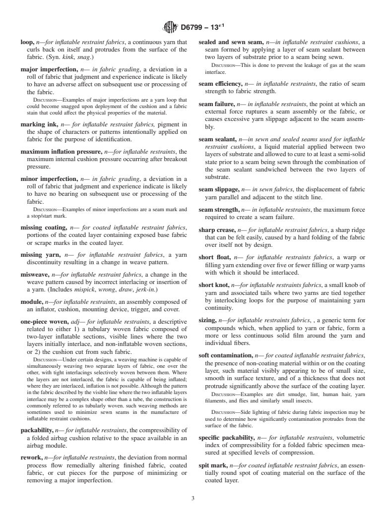 ASTM D6799-13e1 - Standard Terminology Relating to  Inflatable Restraints