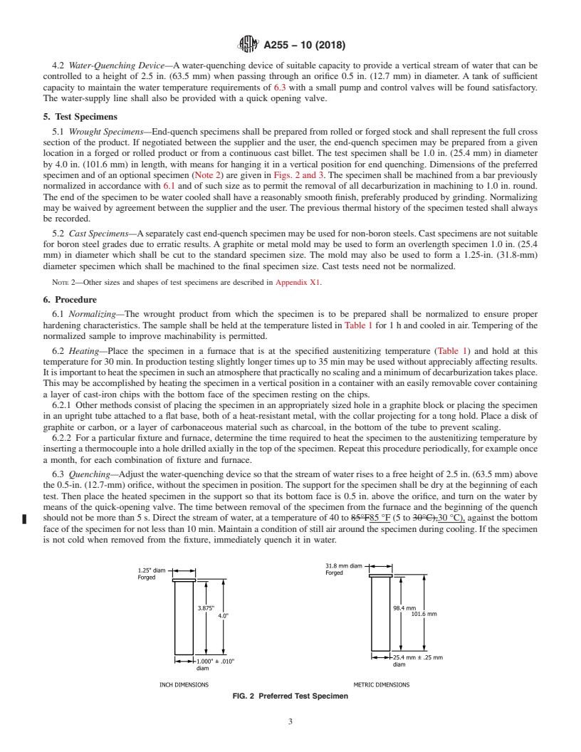 REDLINE ASTM A255-10(2018) - Standard Test Methods for Determining Hardenability of Steel