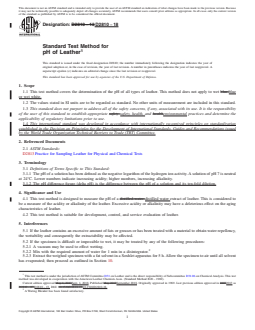 ASTM D2810-18 REDLINE ASTM D2810-18 - Standard Test Method for pH of Leather - Page 1 preview