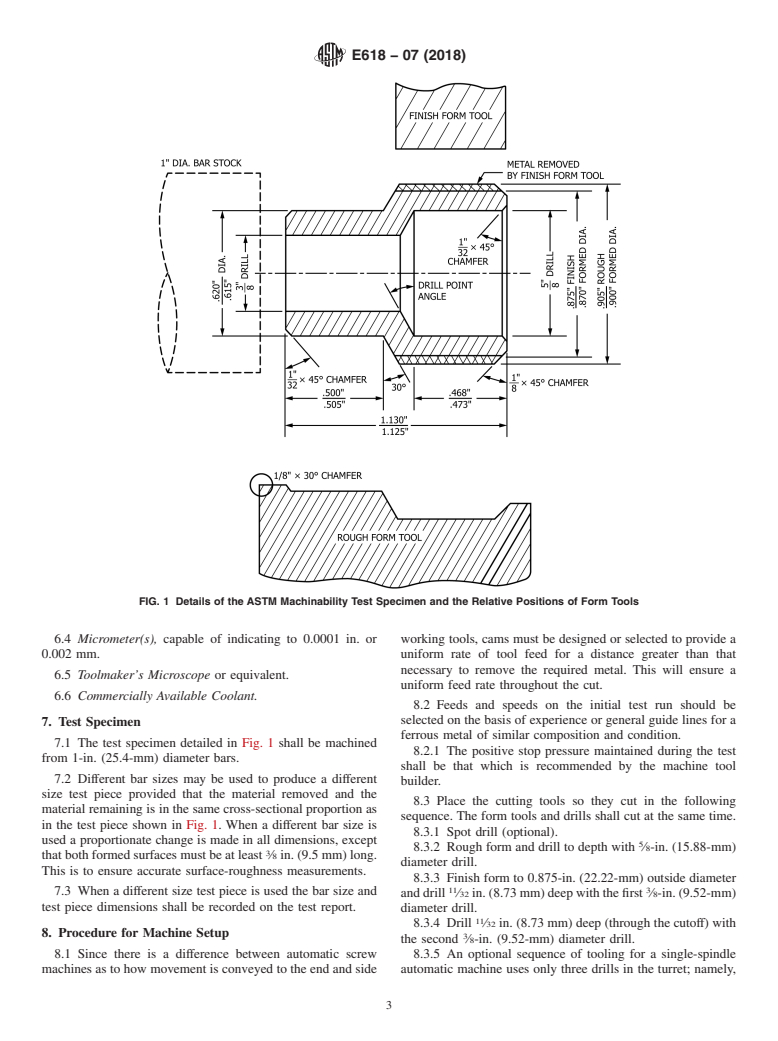 ASTM E618-07(2018) - Standard Test Method for Evaluating Machining Performance of Ferrous Metals Using an  Automatic Screw/Bar Machine (Withdrawn 2023)