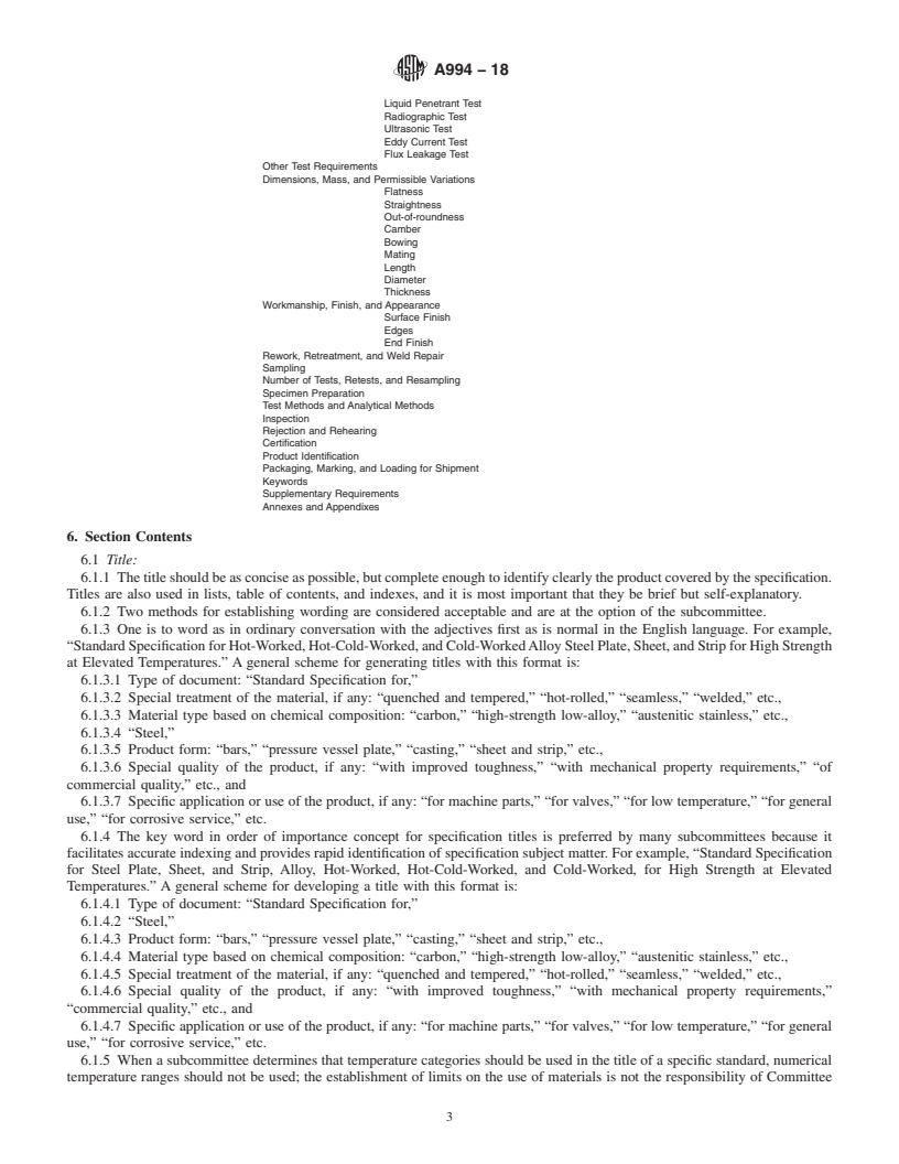 REDLINE ASTM A994-18 - Standard Guide for  Editorial Procedures and Form of Product Specifications for  Steel, Stainless Steel, and Related Alloys