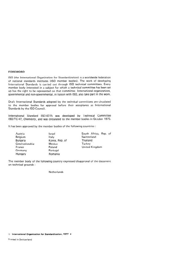 ISO 4275:1977 ISO 4275:1977 - Ammonium hydrogen carbonate for industrial use (including foodstuffs) -- Determination of arsenic content -- Silver diethyldithiocarbamate photometric method - Page 4 preview