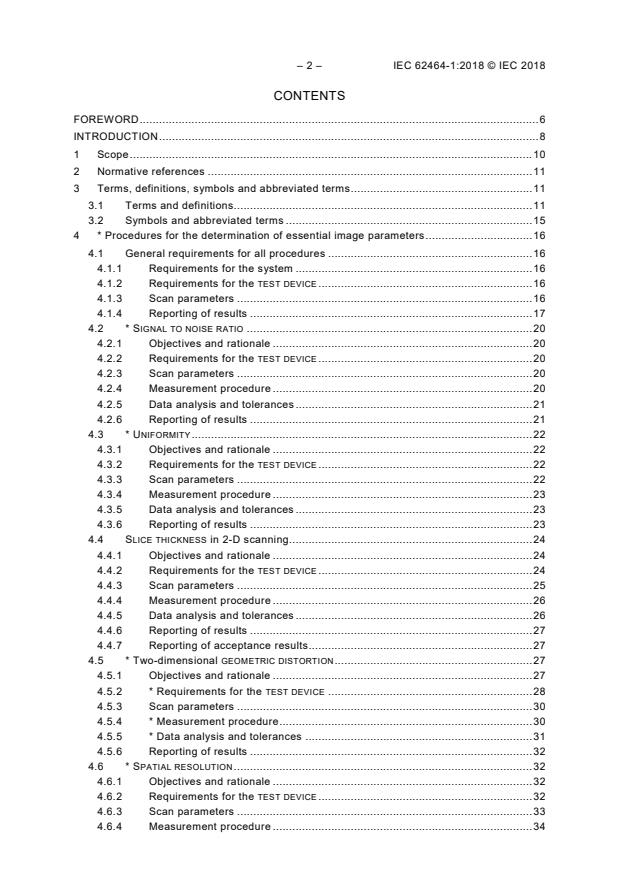 IEC 62464-1:2018 IEC 62464-1:2018 - Magnetic resonance equipment for medical imaging - Part 1: Determination of essential image quality parameters - Page 4 preview
