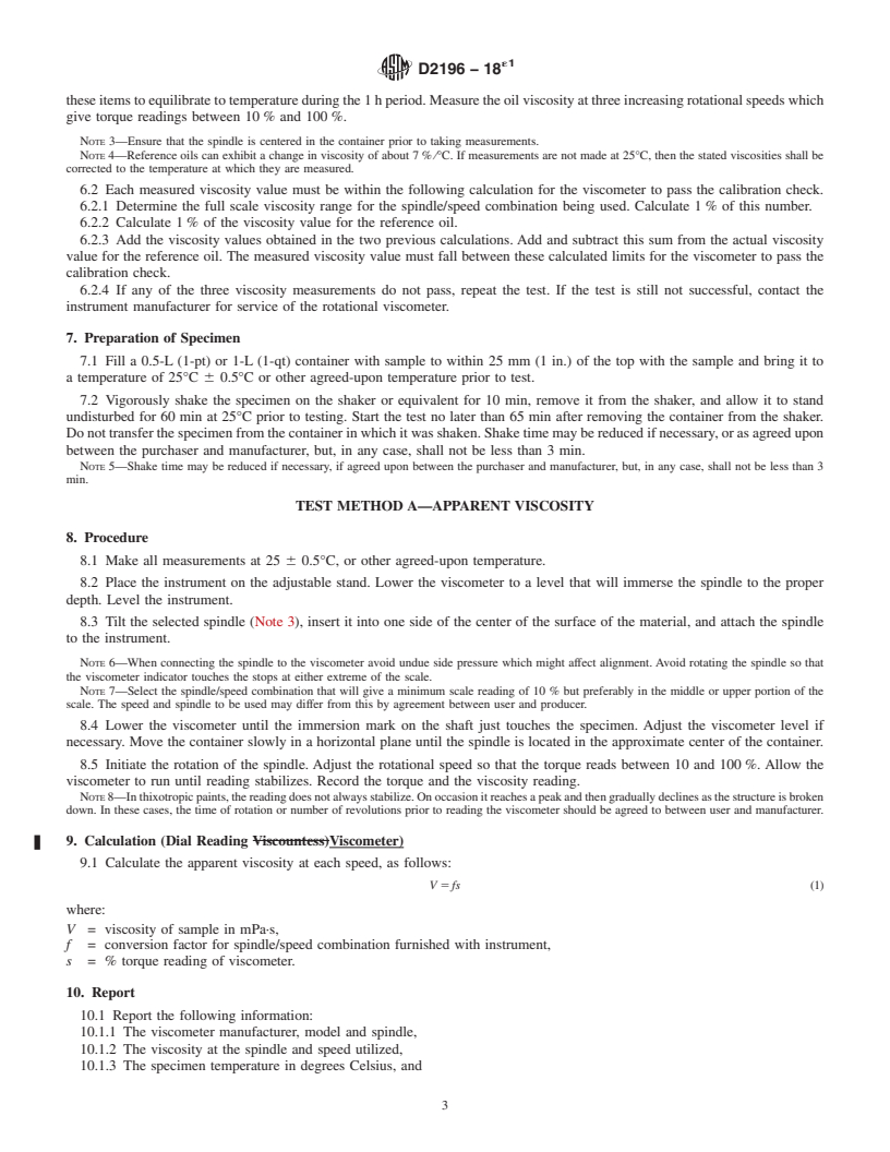 REDLINE ASTM D2196-18e1 - Standard Test Methods for Rheological Properties of Non-Newtonian Materials by Rotational  Viscometer