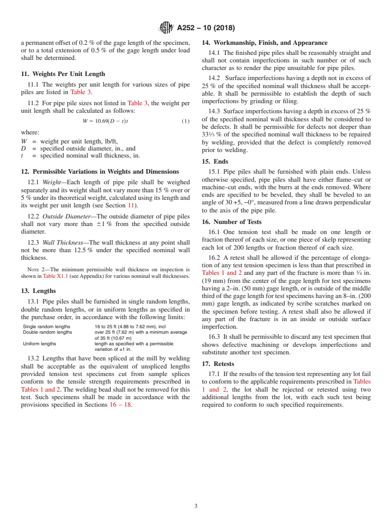 ASTM A252-10(2018) - Standard Specification for  Welded and Seamless Steel Pipe Piles