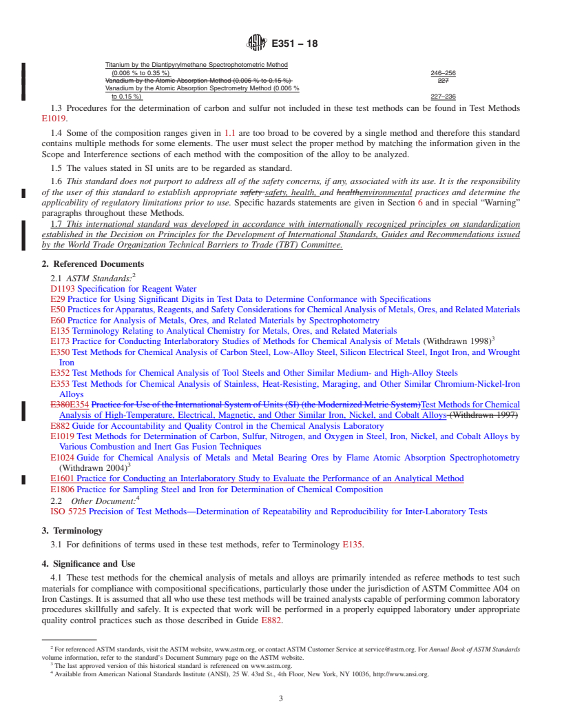 REDLINE ASTM E351-18 - Standard Test Methods for  Chemical Analysis of Cast Iron&#x2014;All Types