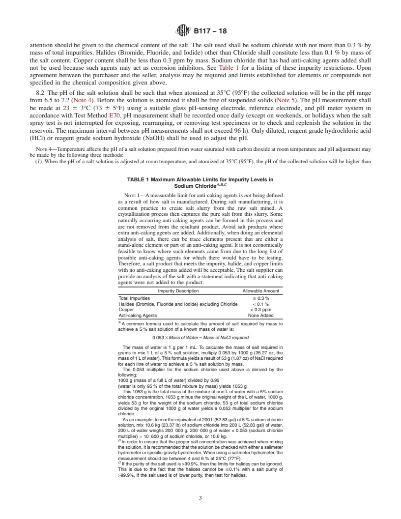 REDLINE ASTM B117-18 - Standard Practice for  Operating Salt Spray (Fog) Apparatus