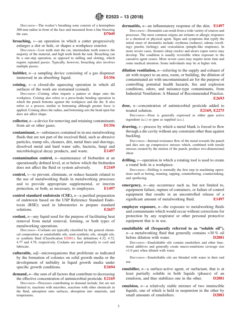 ASTM E2523-13(2018) - Standard Terminology for  Metalworking Fluids and Operations