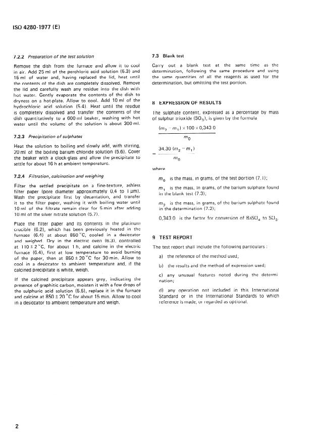 ISO 4280:1977 ISO 4280:1977 - Cryolite, natural and artificial, and aluminium fluoride for industrial use -- Determination of sulphate content -- Barium sulphate gravimetric method - Page 4 preview