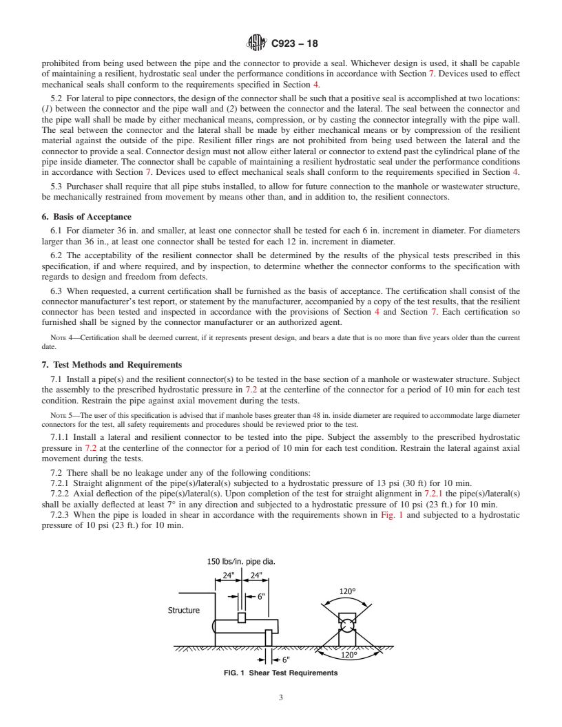 REDLINE ASTM C923-18 - Standard Specification for  Resilient Connectors Between Reinforced Concrete Manhole Structures,  Pipes, and Laterals