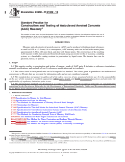 ASTM C1692-18 REDLINE ASTM C1692-18 - Standard Practice for Construction and Testing of Autoclaved Aerated Concrete (AAC) Masonry - Page 1 preview
