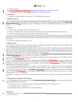 ASTM C1692-18 REDLINE ASTM C1692-18 - Standard Practice for Construction and Testing of Autoclaved Aerated Concrete (AAC) Masonry - Page 2 preview