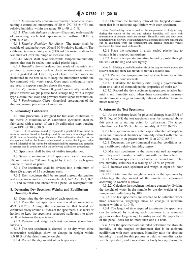 ASTM C1789-14(2018) - Standard Test Method for Calibration of Hand-Held Moisture Meters on Gypsum Panels