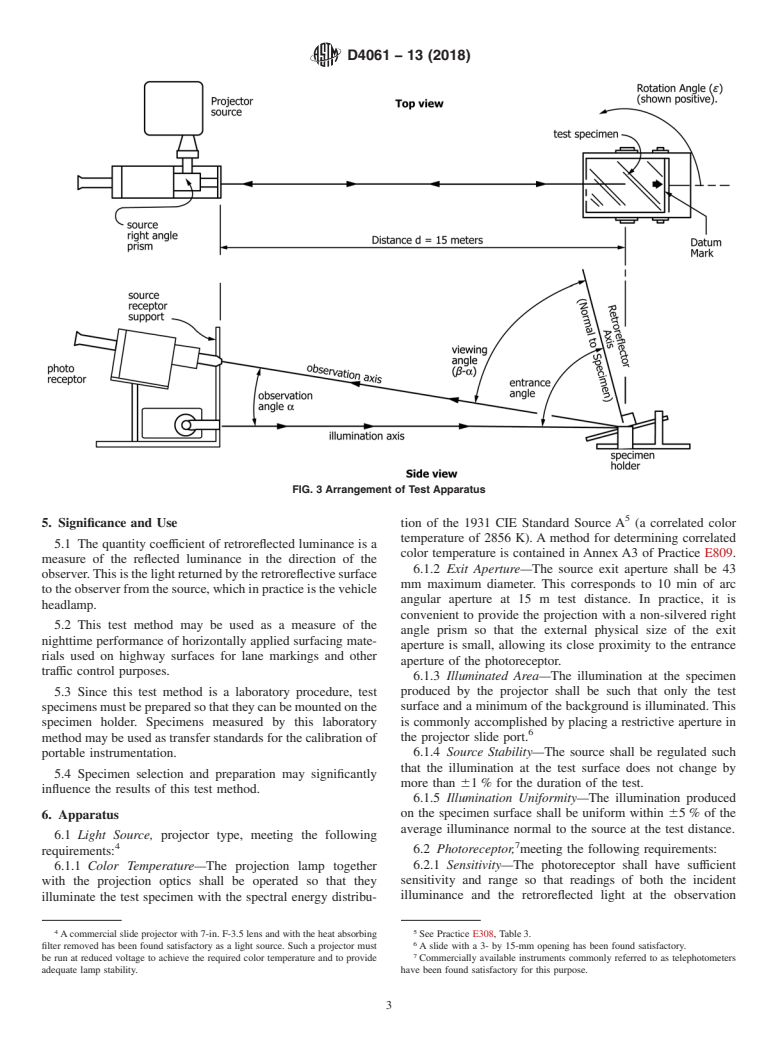 ASTM D4061-13(2018) - Standard Test Method for Retroreflectance of Horizontal Coatings