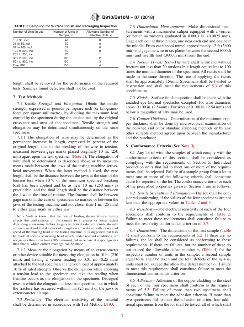 ASTM B910/B910M-07(2018) - Standard Specification for Annealed Copper-Clad Steel Wire