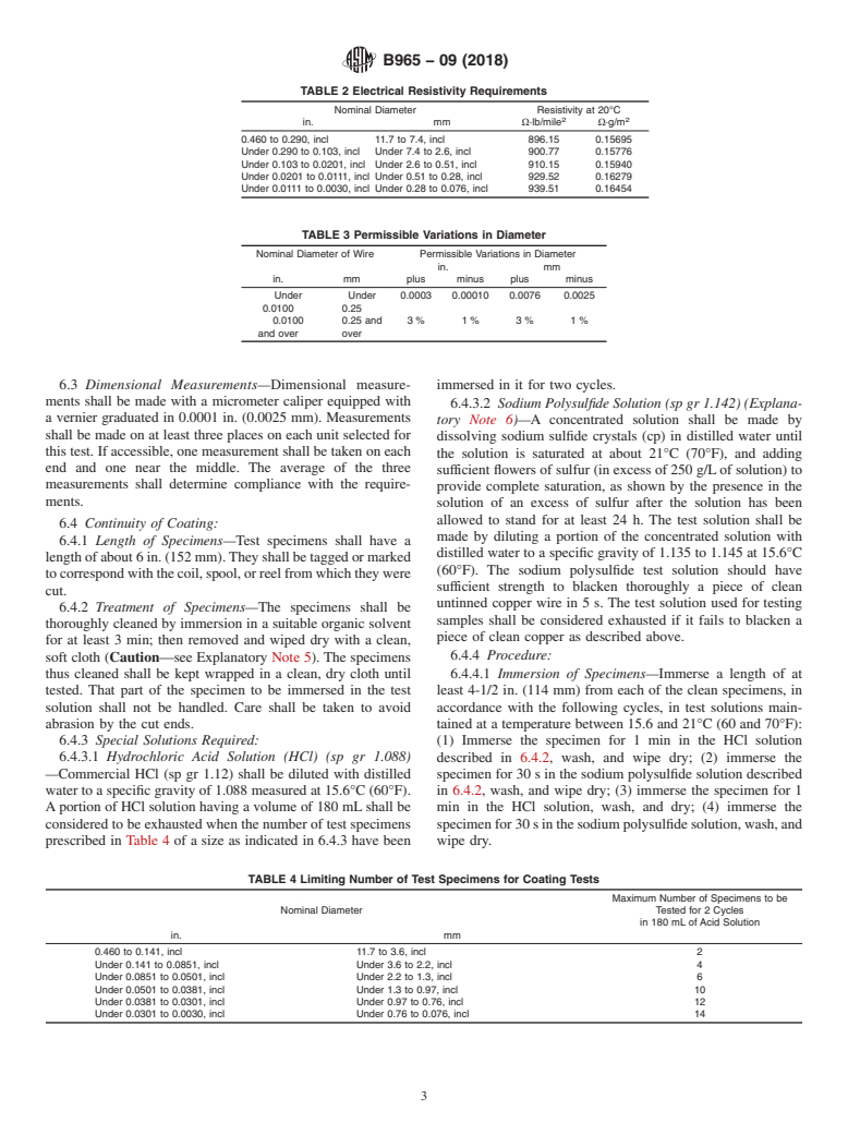 ASTM B965-09(2018) - Standard Specification for High Performance Tin-Coated Annealed Copper Wire Intended for  Electrical and Electronic Application for Solderability