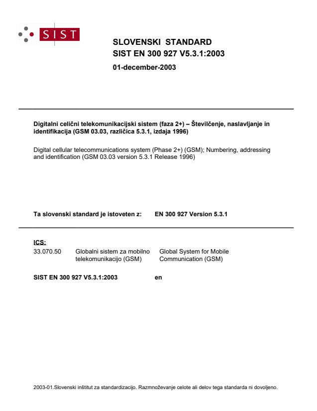 EN 300 927 V5.3.1:2003