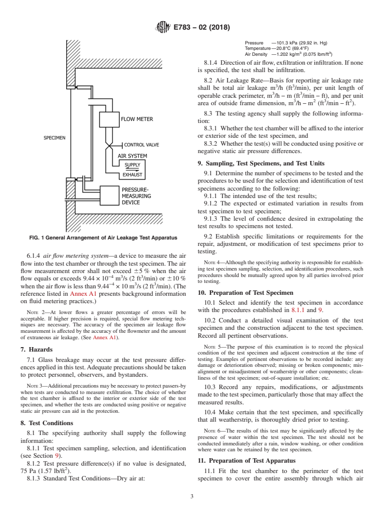 ASTM E783-02(2018) - Standard Test Method for Field Measurement of Air Leakage Through Installed Exterior  Windows and Doors