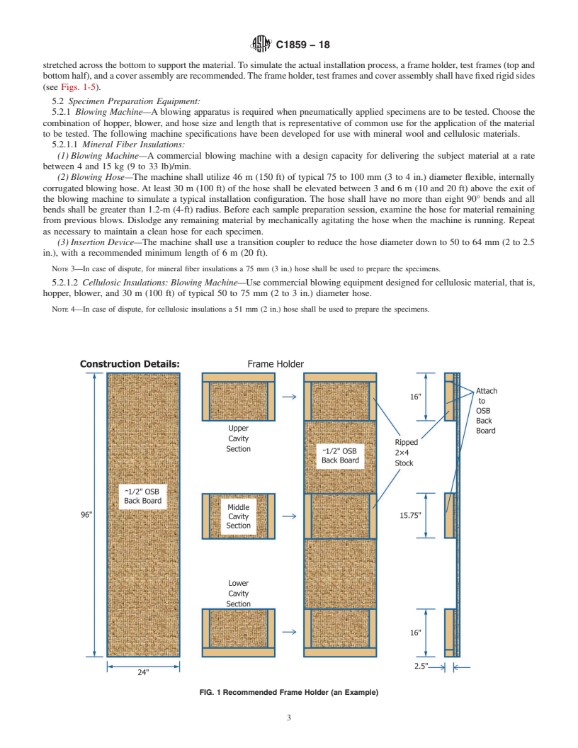 REDLINE ASTM C1859-18 - Standard Practice for Determination of Thermal Resistance of Loose-Fill Building  Insulation in Side Wall Applications
