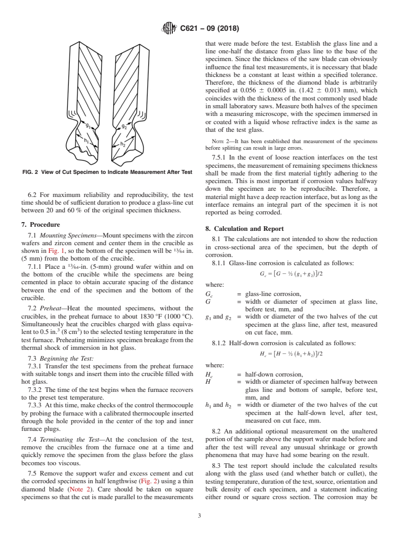 ASTM C621-09(2018) - Standard Test Method for Isothermal Corrosion Resistance of Refractories to Molten Glass