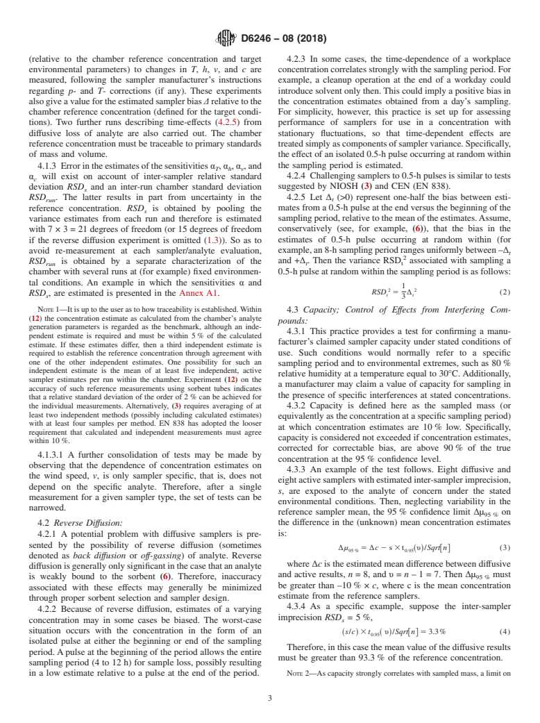 ASTM D6246-08(2018) - Standard Practice for  Evaluating the Performance of Diffusive Samplers