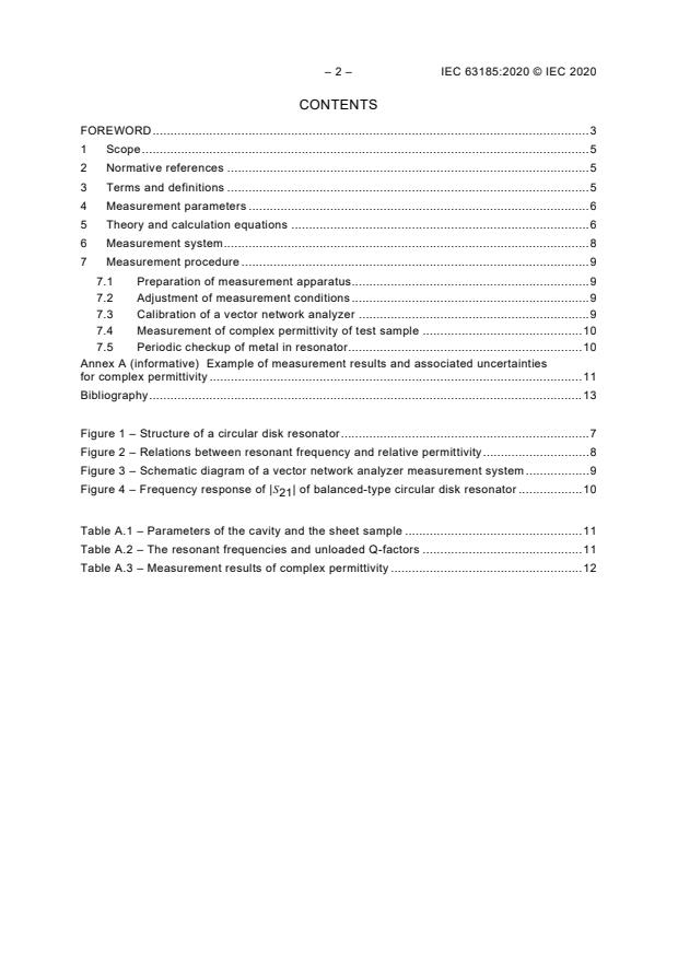 IEC 63185:2020 IEC 63185:2020 - Measurement of the complex permittivity for low-loss dielectric substrates balanced-type circular disk resonator method - Page 4 preview