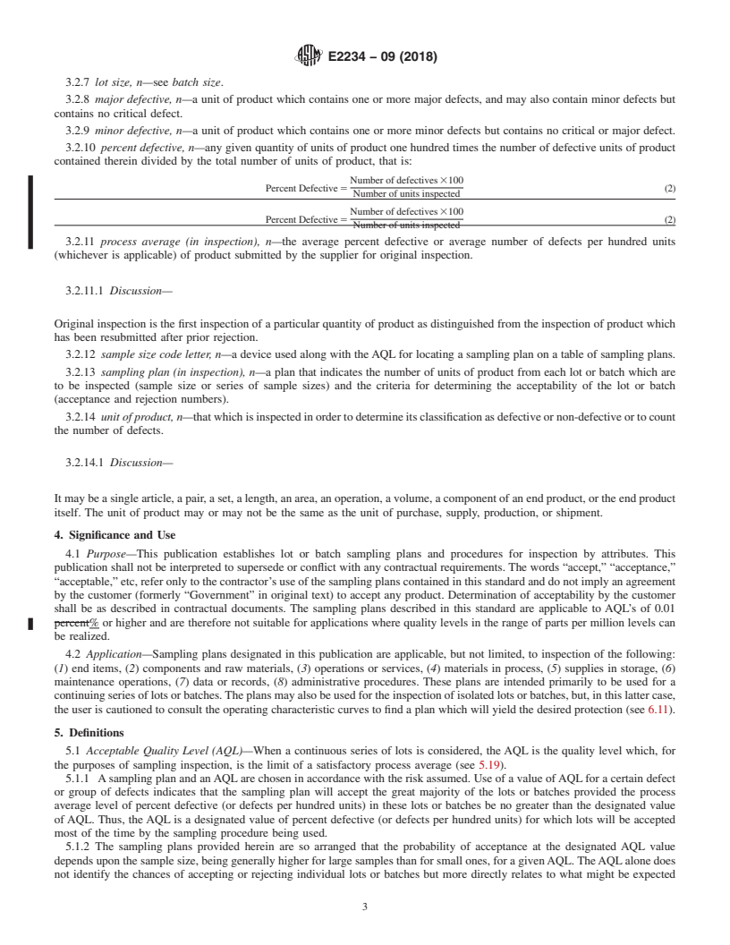 REDLINE ASTM E2234-09(2018) - Standard Practice for  Sampling a Stream of Product by Attributes Indexed by AQL