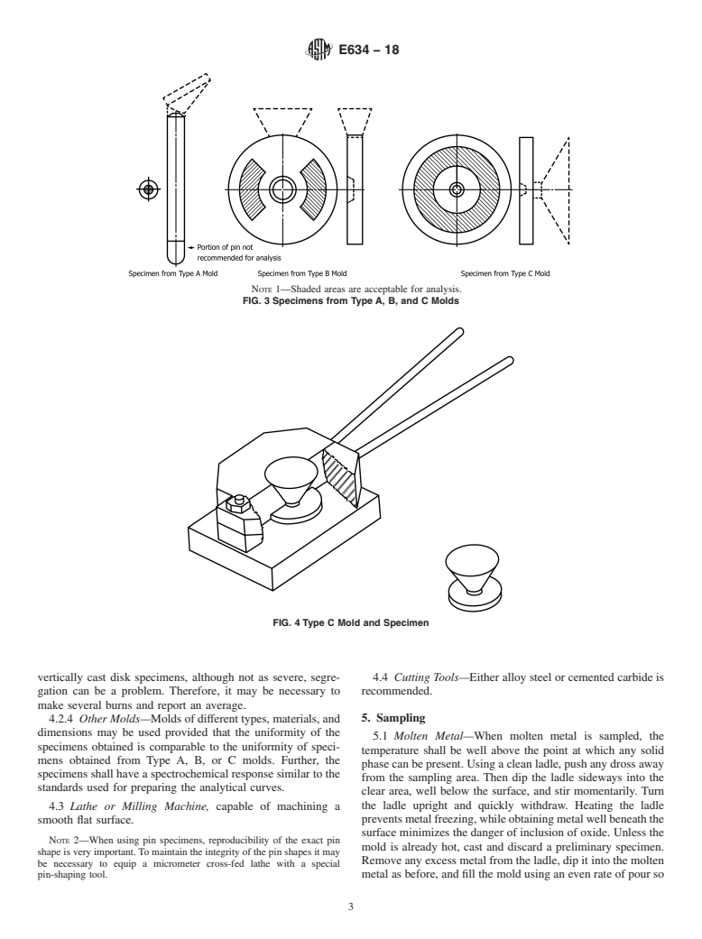 ASTM E634-18 - Standard Practice for  Sampling of Zinc and Zinc Alloys for Analysis by Spark Atomic  Emission Spectrometry