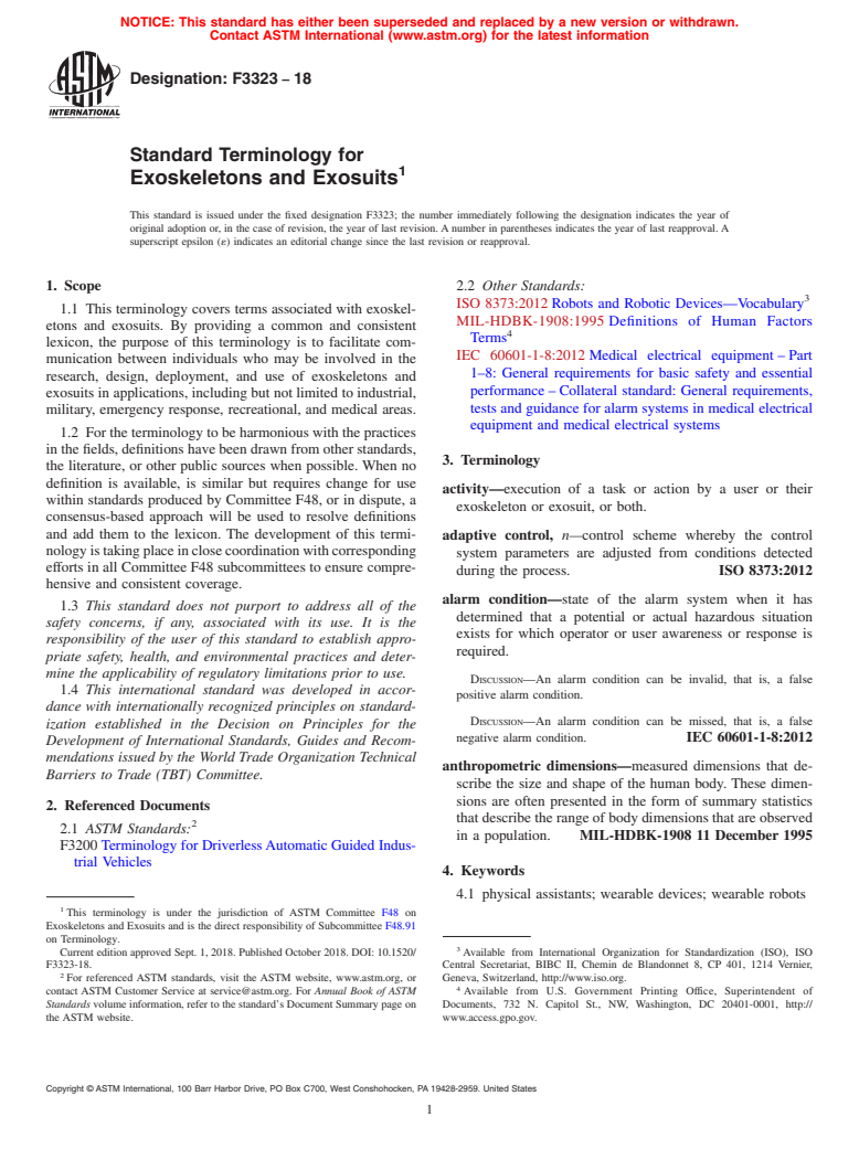 ASTM F3323-18 - Standard Terminology for Exoskeletons and Exosuits