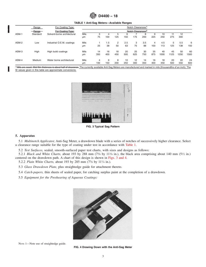 REDLINE ASTM D4400-18 - Standard Test Method for Sag Resistance of Paints Using a Multinotch Applicator