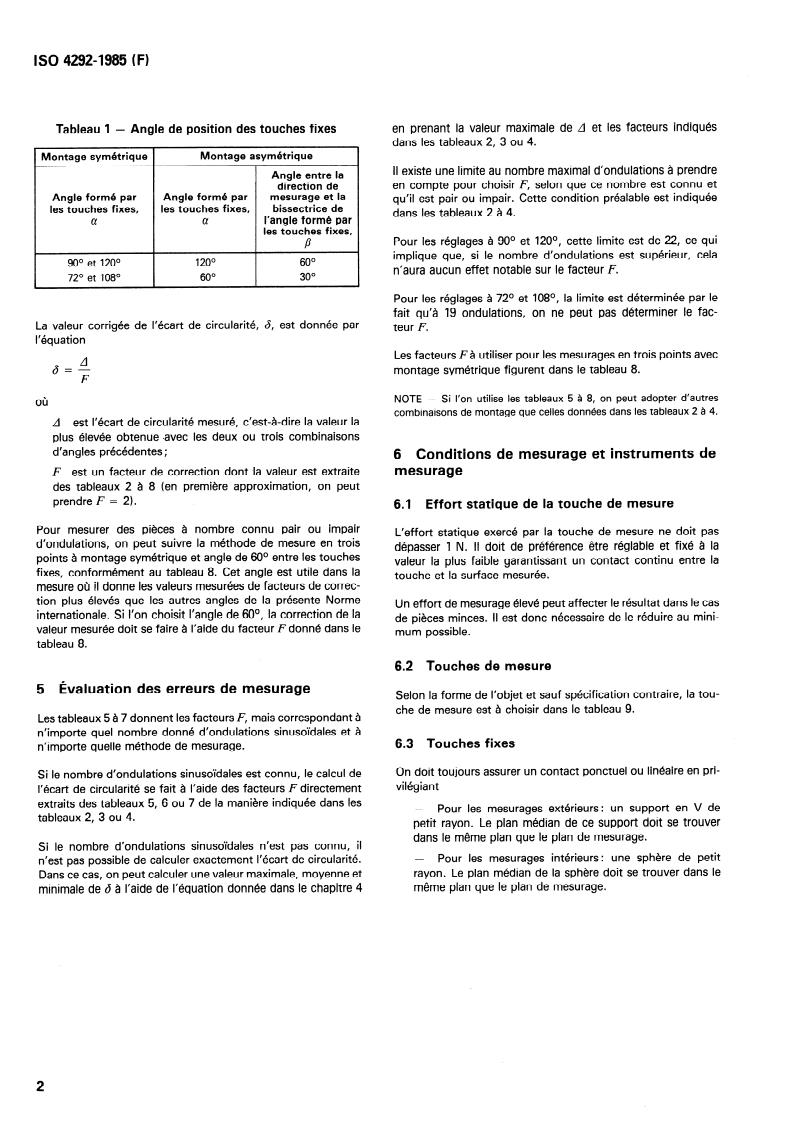 ISO 4292:1985 ISO 4292:1985 - Methods for the assessment of departure from roundness — Measurement by two- and three-point methods
Released:7/11/1985 - Page 4 preview