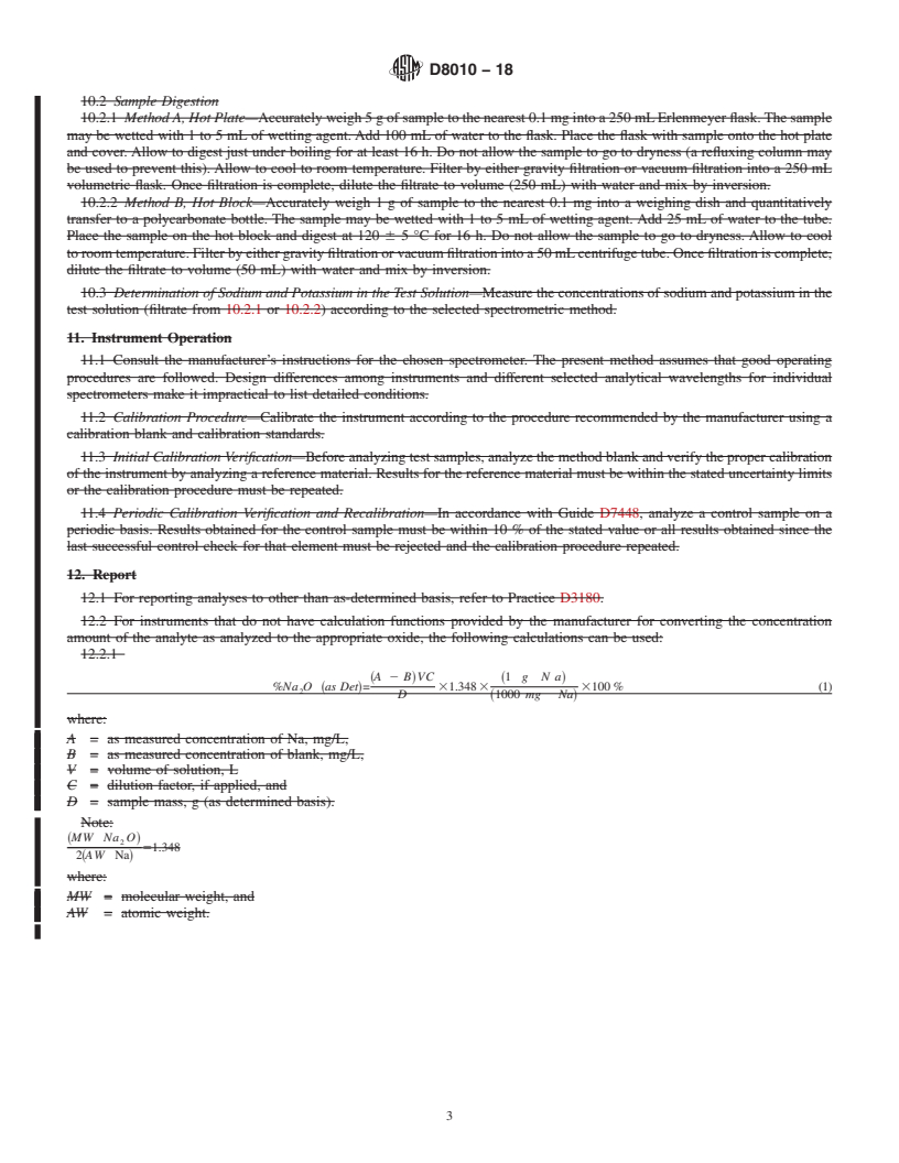 REDLINE ASTM D8010-18 - Standard Test Method for Determination of Water Soluble Alkali Content in Coal