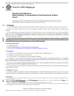 ASTM C1741-18 REDLINE ASTM C1741-18 - Standard Test Method for Bleed Stability of Cementitious Post-Tensioning Tendon Grout - Page 1 preview