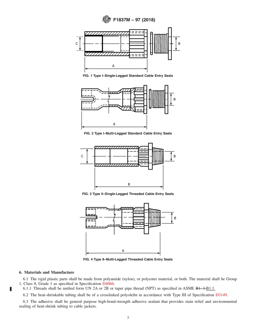 REDLINE ASTM F1837M-97(2018) - Standard Specification for  Heat-Shrink Cable Entry Seals (Metric)