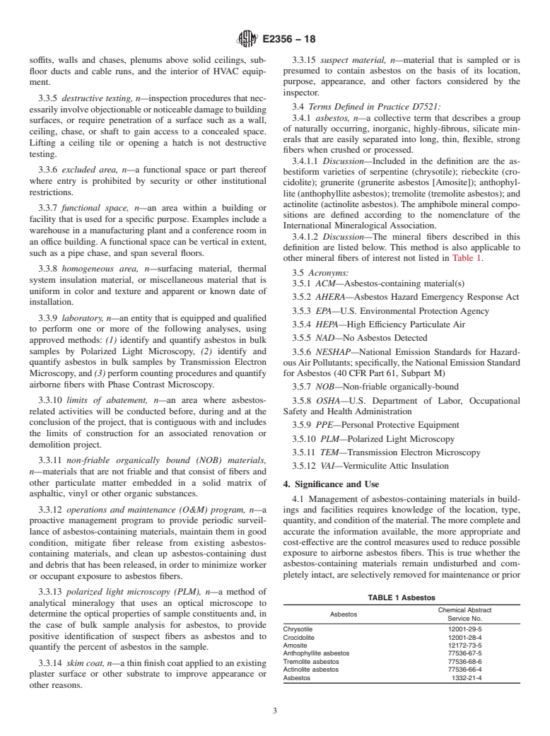 ASTM E2356-18 - Standard Practice for  Comprehensive Building Asbestos Surveys
