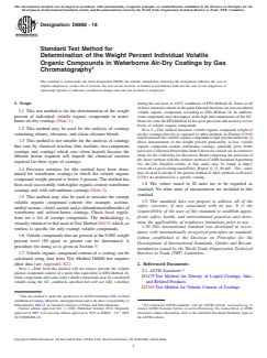 ASTM D6886-18 - Standard Test Method for Determination of the Weight Percent Individual Volatile Organic  Compounds in Waterborne Air-Dry Coatings by Gas Chromatography
