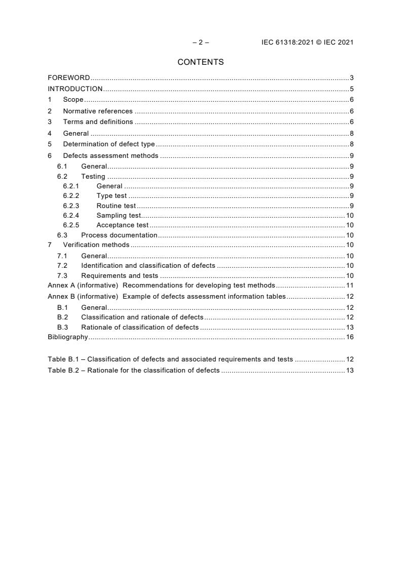 IEC 61318:2021 IEC 61318:2021 - Live working - Methods for assessment of defects and verification of performance applicable to tools, devices and equipment - Page 4 preview