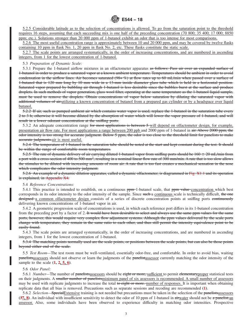 REDLINE ASTM E544-18 - Standard Practice for  Referencing Suprathreshold Odor Intensity