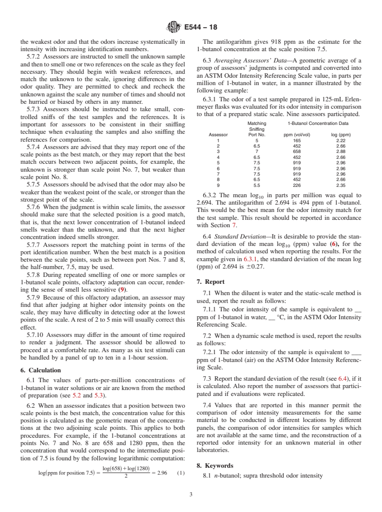 ASTM E544-18 - Standard Practice for  Referencing Suprathreshold Odor Intensity