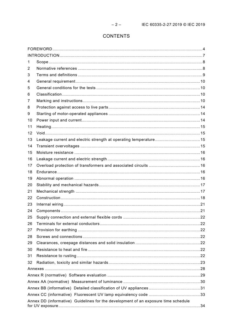 IEC 60335-2-27:2019 IEC 60335-2-27:2019 - Household and similar electrical appliances - Safety - Part 2-27: Particular requirements for appliances for skin exposure to optical radiation - Page 4 preview